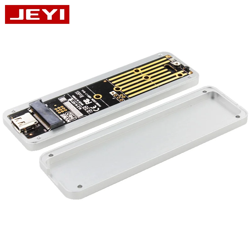 JEYI i9 NVME full aluminium TYPEC3.1 mobile hdd box optibay hdd case TYPE C3.1 JMS583 m. 2 USB3.1 M.2 PCIE SSD U.2 PCI-E TYPEC