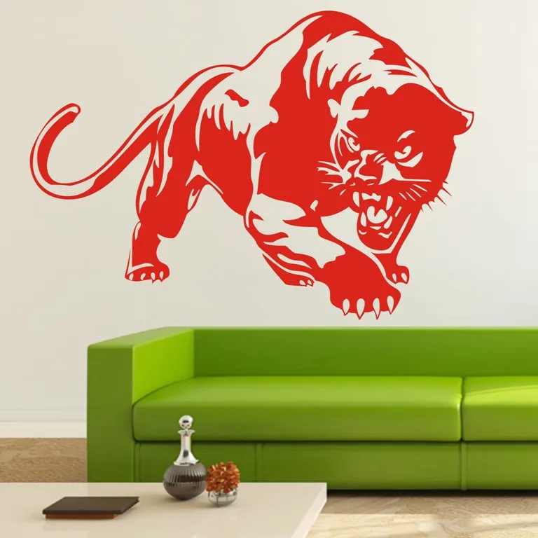 Съемный один большой Леопардовый Настенный декор высокое качество изогнутая