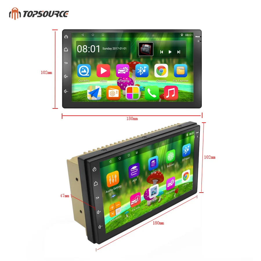 Автомобильный радиоприемник TOPSOURCE 7 дюймов Универсальный RDS 2 Din Android 1