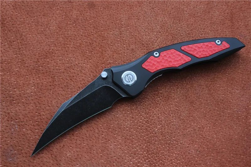 Red Black blade Высокое качество, Maxace красный/желтый/синий queen складной нож, алюминий, G-10 инкрустация(" Stonewash), Открытый Кемпинг Охота ручные инструменты - Цвет: Red Black blade