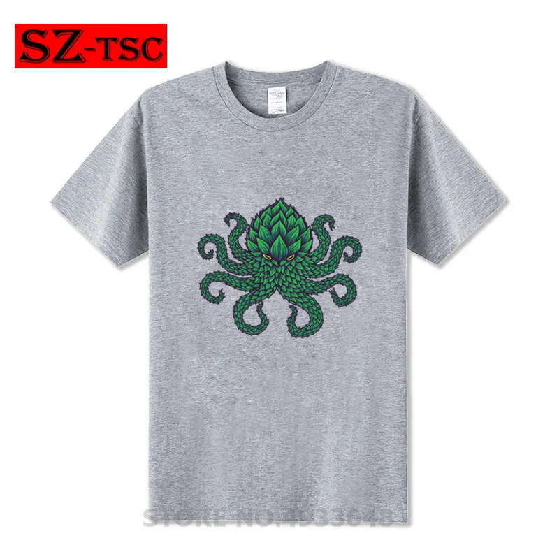2019 забавная футболка милые футболки Hoptopus Octopus для мужчин и женщин 100% хлопок