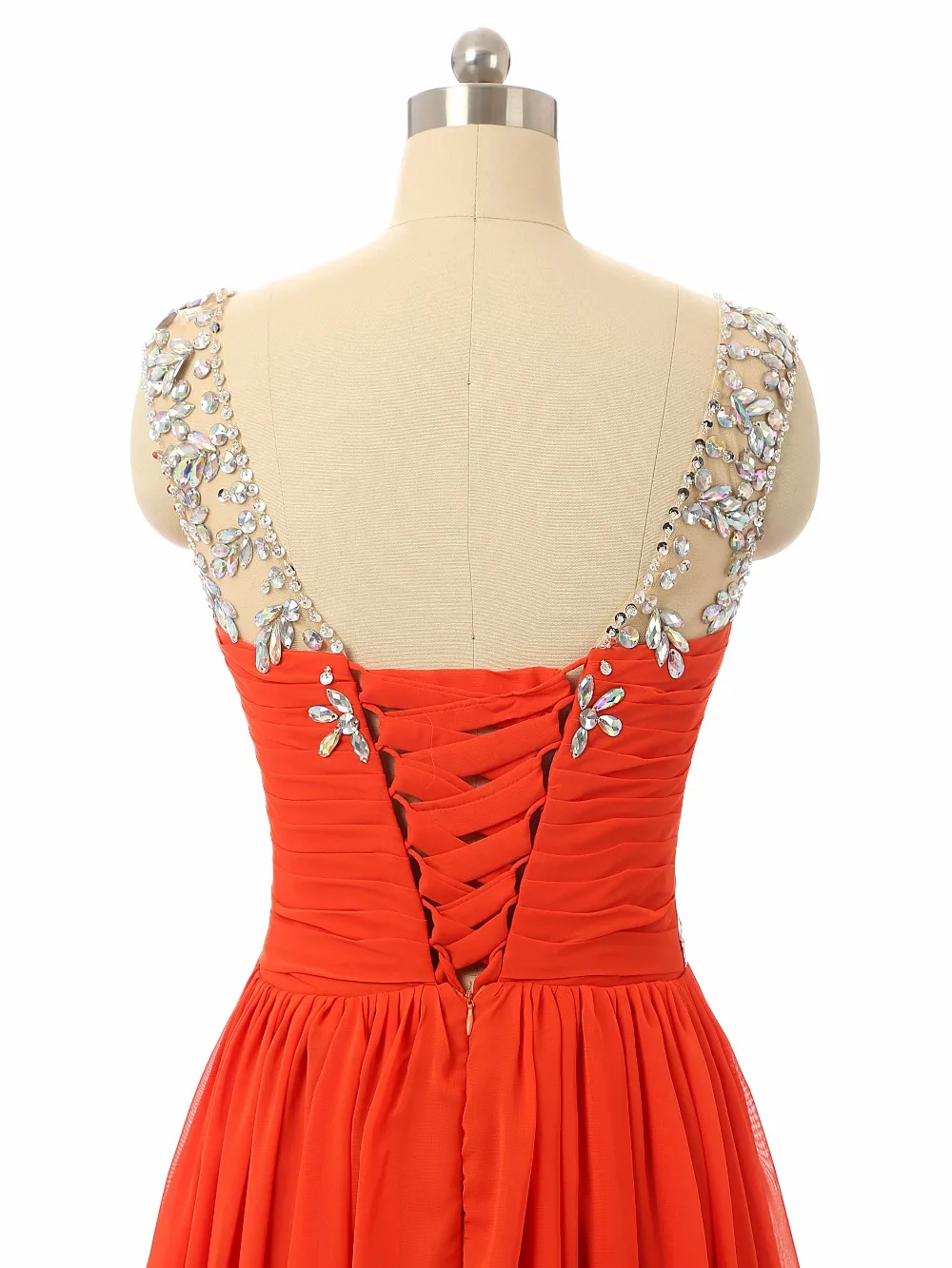 Выпускное Платье-трапеция с бисером платье без рукавов глубоким вырезом на