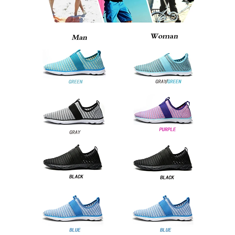 Aleader 2017 New Breathable Mens Shoes Summer Slip On Beach Flat Ladies Walking Water Mesh Casual zapatillas | Обувь