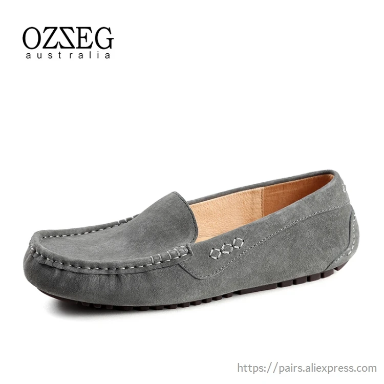 OZZEG/Брендовая обувь; женская обувь из натуральной кожи; мокасины; Лоферы для мам; мягкая повседневная обувь на плоской подошве для отдыха; женские балетки для вождения