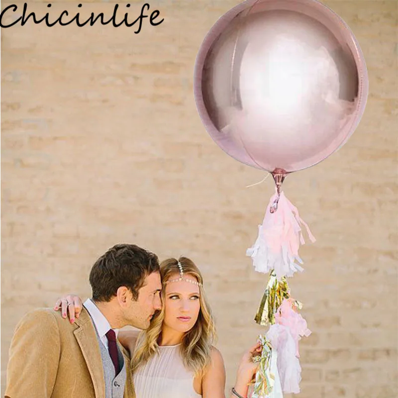 Chicinlife 1 шт. 18 дюймов 4D круглый шар в форме сферы фольга воздушный Свадебный
