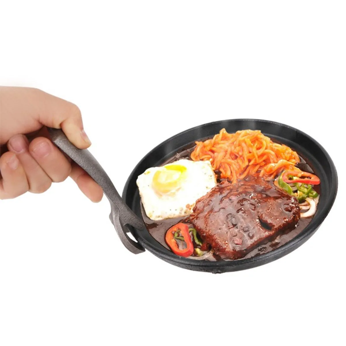 3 размера стейк из чугуна Fajita тарелка для барбекю гриль сковорода кухонный