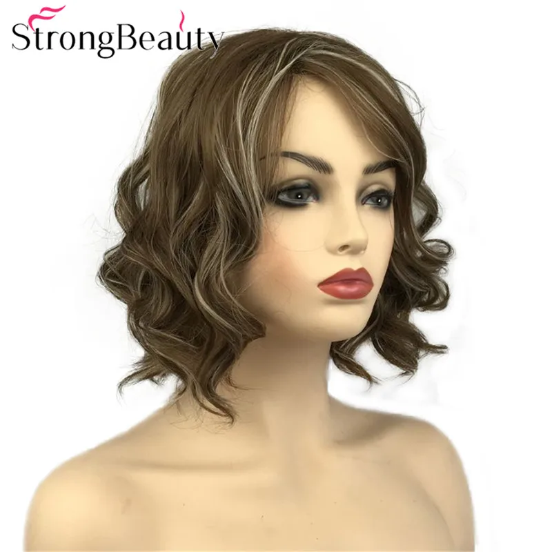 StrongBeauty короткие волнистые светлые волосы Жаростойкие синтетические женские