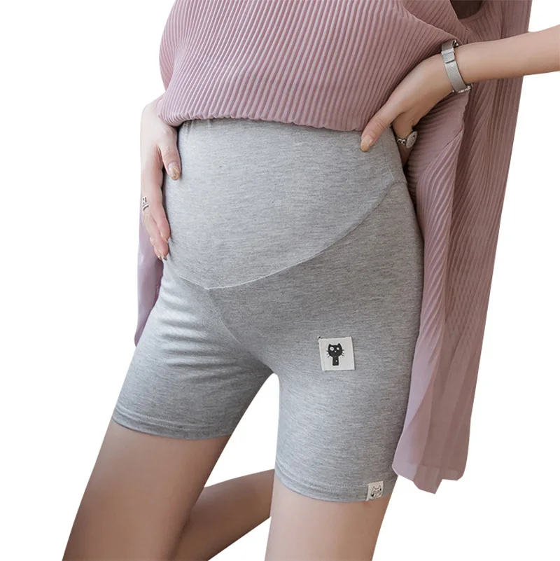 Light gray high Одежда из модифицированного вискозного волокна шорты для кота для беременных высокая и низкая талия забота живот защитные брюки мама стрейч дышащие леггинсы одежда - Цвет: Light gray high