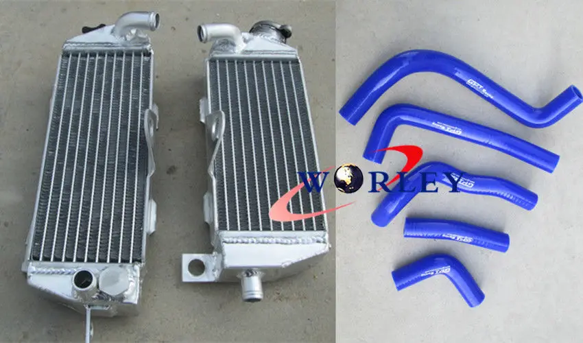 

Aluminum Motorcycle Radiator & BLUE Hose Kawasaki KDX200 KDX220 1995-2006 2005 2004 2003 02 01 00