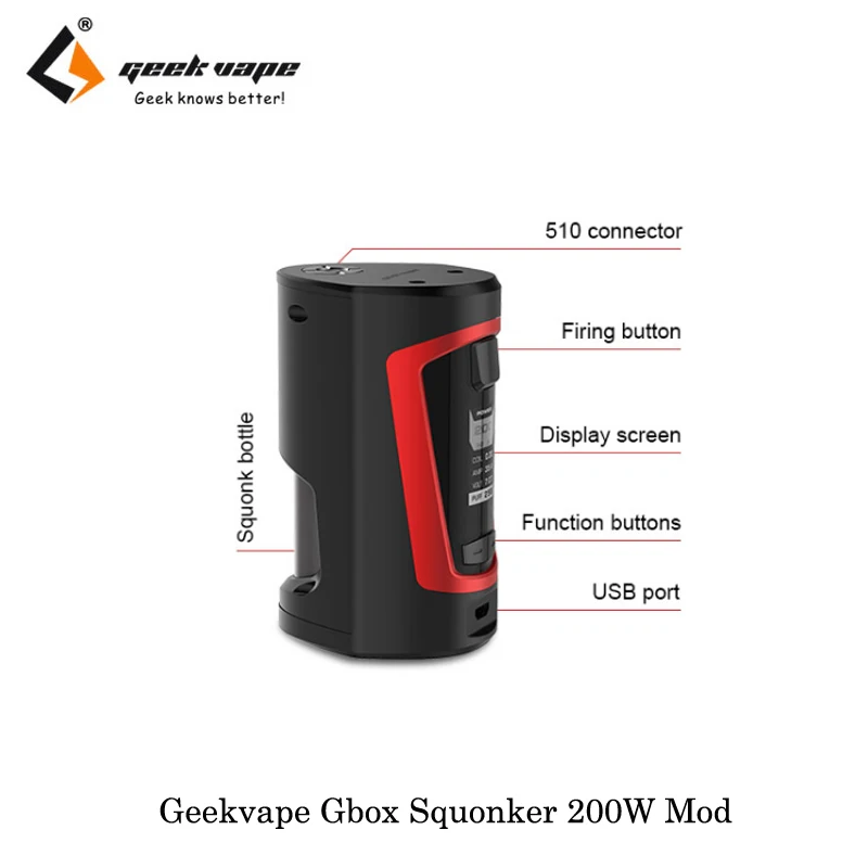 Squonker mod Оригинал geekvape gbox squonk 200 Вт поле комплект VAPE elektronik пикантная закуска sigara