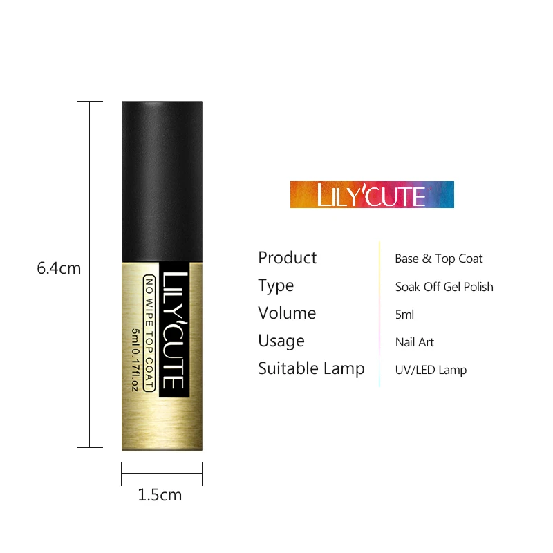 Only Top Coat LILYCUTE поли УФ-гель набор акриловый кристалл лак для ногтей набор лак для быстрого наращивания гель розовый, белый, прозрачный СВЕТОДИОДНЫЙ УФ-набор для ногтей - Цвет: Only Top Coat