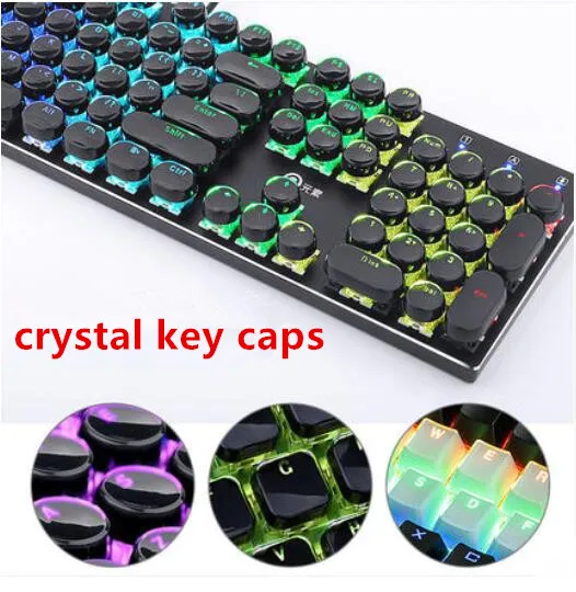 

1 set E element mechanical keyboard key caps round retro Steampunk keycaps typewriter chocolate crystal transparent key cap