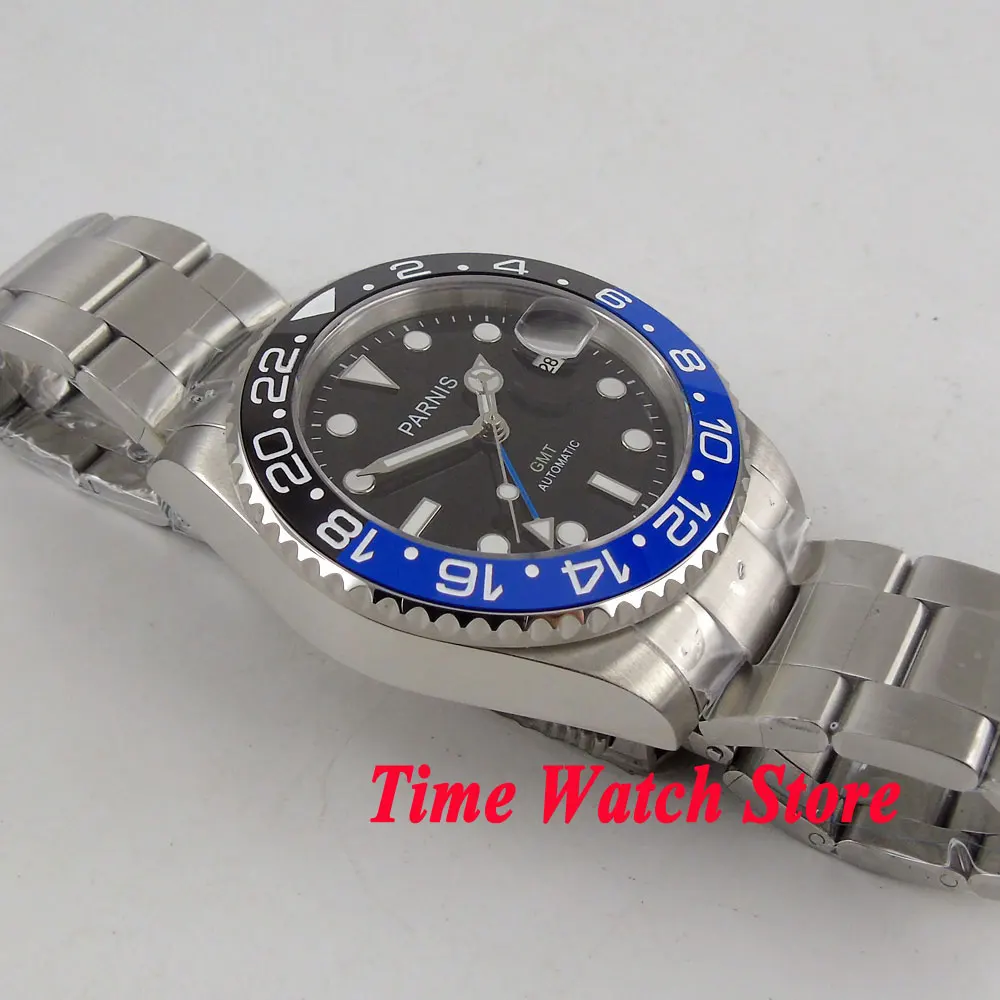 Parnis 40 мм GMT 3804 автоматический мужской фотоальбом черный циферблат фоторамка