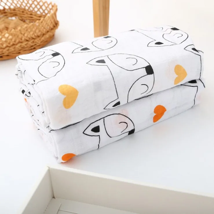 ruyi bebe 120*120cm Baby Muslin Blankets Cotton Newborn Swaddles Double Layer soft Gauze Bath Towel baby muslin wraps | Мать и ребенок