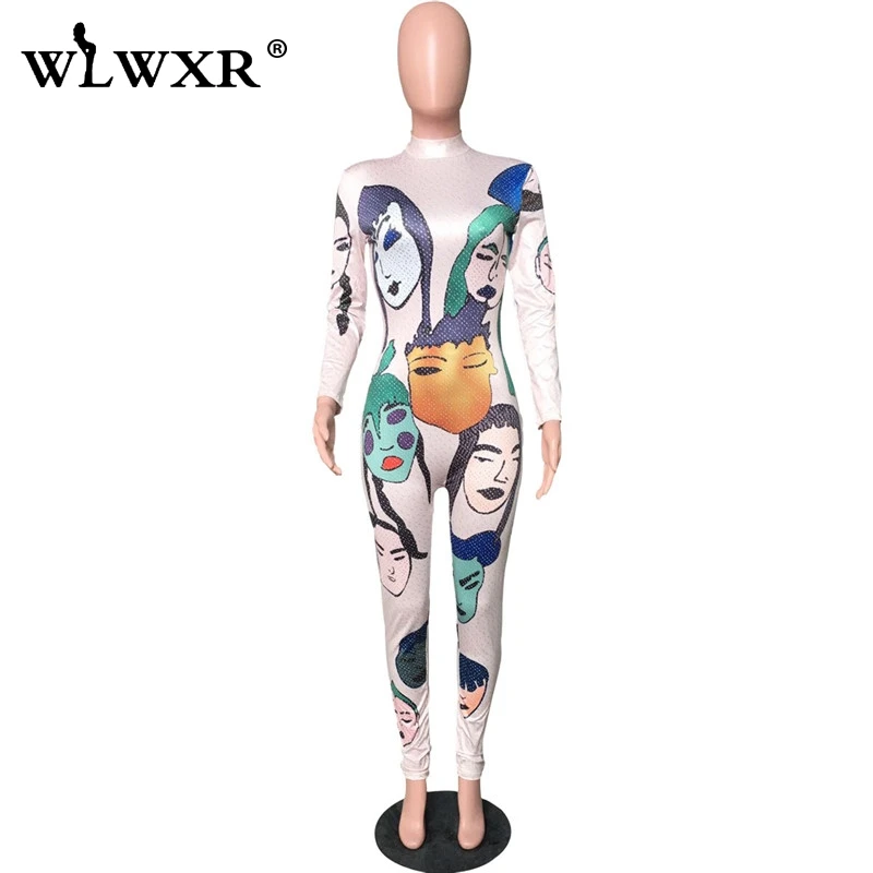 WLWXR уличная одежда с блестящим принтом сексуальный Летний комбинезон женский