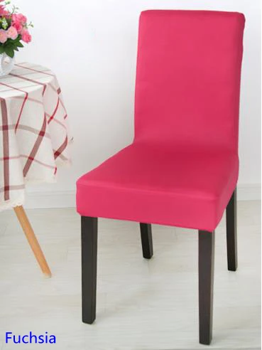 

Fuchsia Colour Spandex Lycra Chair Cover Fit For Square Back Home Chairs Wedding Party Home Dinner Decoration Half Cover