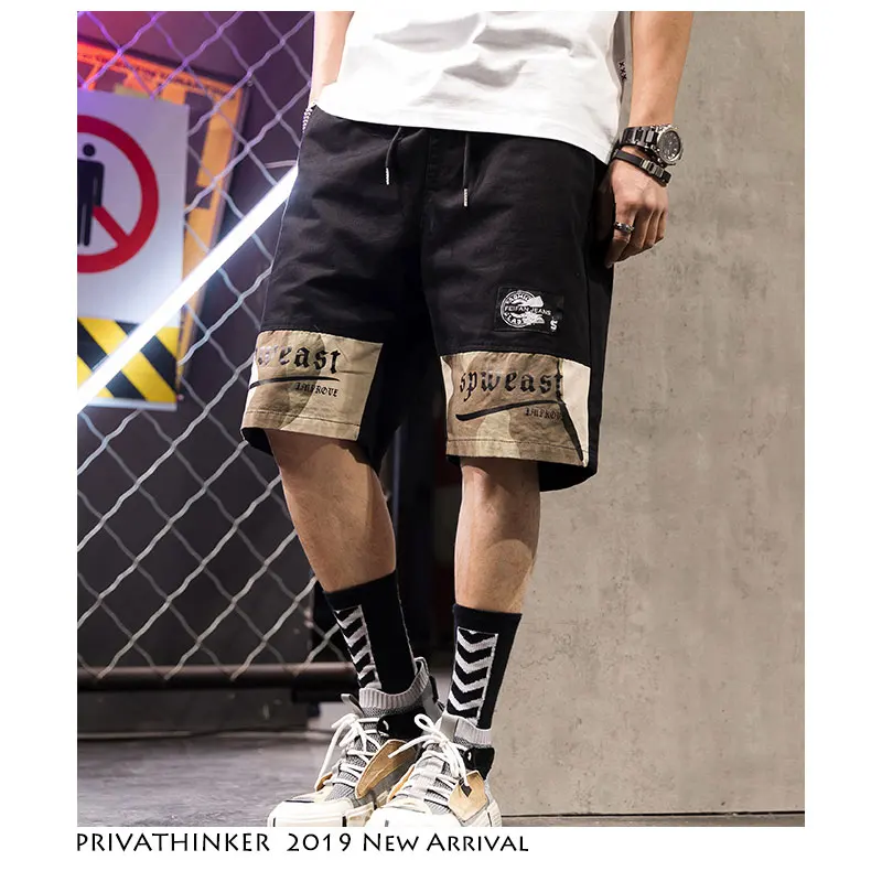 Privathinker камуфляжные мужские шорты Карго 2019 летние лоскутные уличные хип хоп