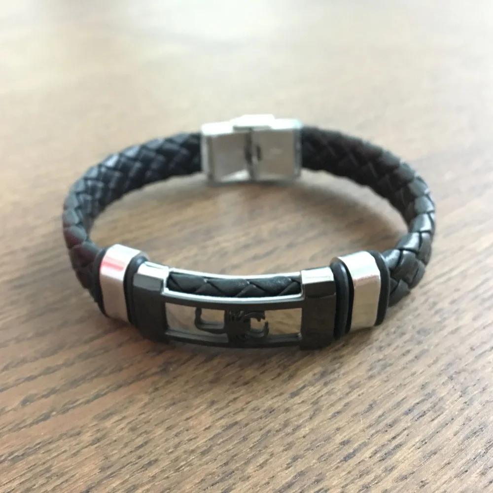 Браслет из натуральной кожи мужской браслет нержавеющей стали мужские браслеты