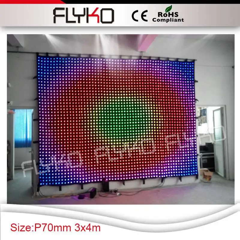 gif flash vision display 10ft x 14ft P7cm led dj lighting tv stage effect video curtain club backdrop | Лампы и освещение