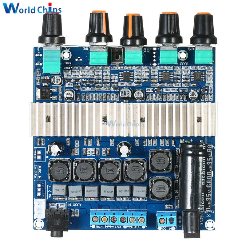 Diymore TPA3116 сабвуферный усилитель плата 2,1 канала высокой мощности Bluetooth 4,2 аудио усилитель плата 2x50 Вт DC12V-24V 2*50 Вт+ 100 Вт