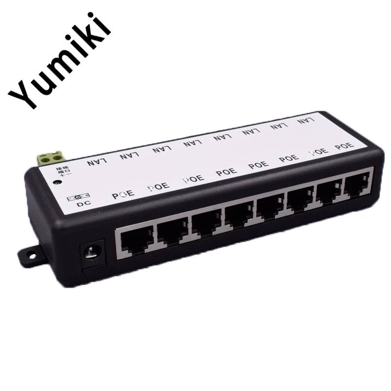 Yumiki 8 каналов CCTV POE инжектор для ip камер видеонаблюдения адаптер питания через