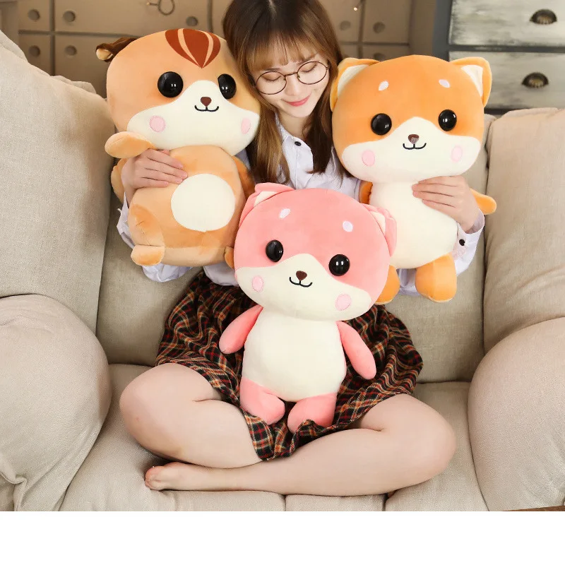 

Пуховая хлопковая шапка, собака, кукла, креативная подушка для девочки, мягкая подушка для собаки, милая белка, плюшевая игрушка, детский под...