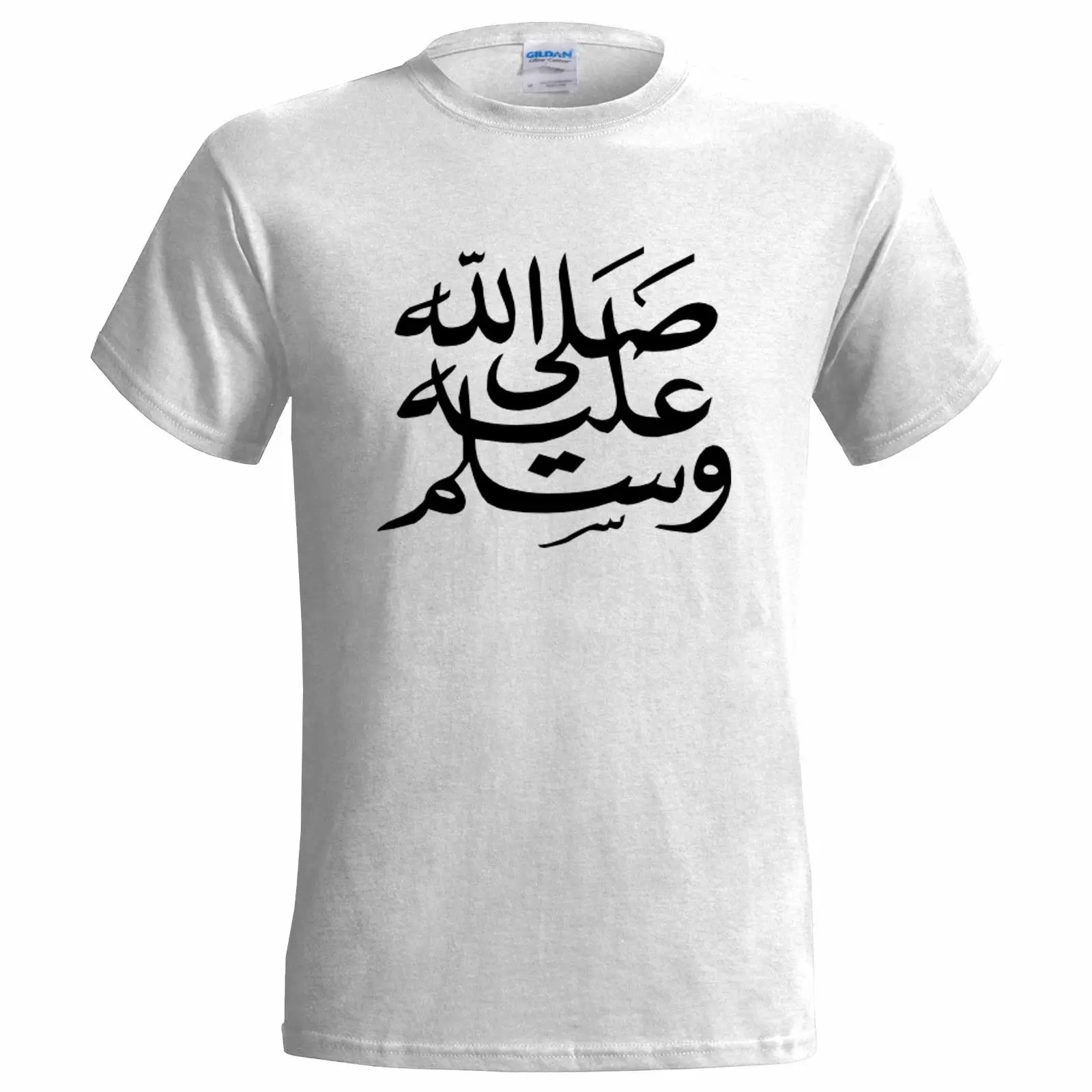 Мужская футболка с надписью PEACE BE UPON He|Мужские футболки| |