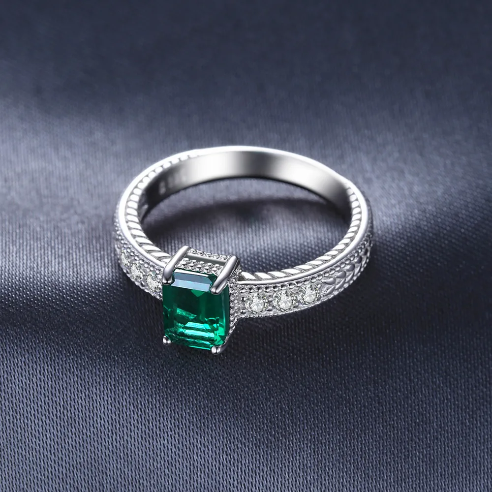 Jewelrypalace Изумрудный Cut 0.9ct Nano России имитация себе кольцо стерлингового серебра 925