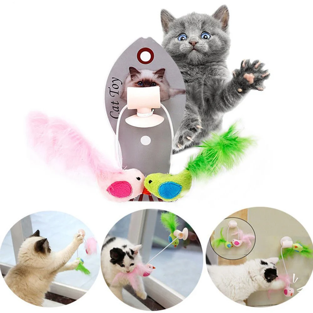 Дизайн Дразнилка для кошки Интерактивная птица забавная игрушечная кошка перо