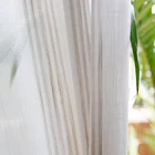 Белая занавеска из вуали для гостиной, жаккардовые прозрачные тюлевые занавески в полоску для кухни и спальни на заказ