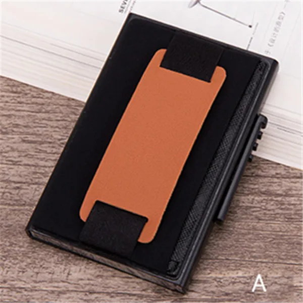 BYCOBECY металлический корпус для карт мода RFID Блокировка держатель карты Простой Высококачественный кошелек Повседневный многофункциональный кошелек для монет - Цвет: X-32C-A Black
