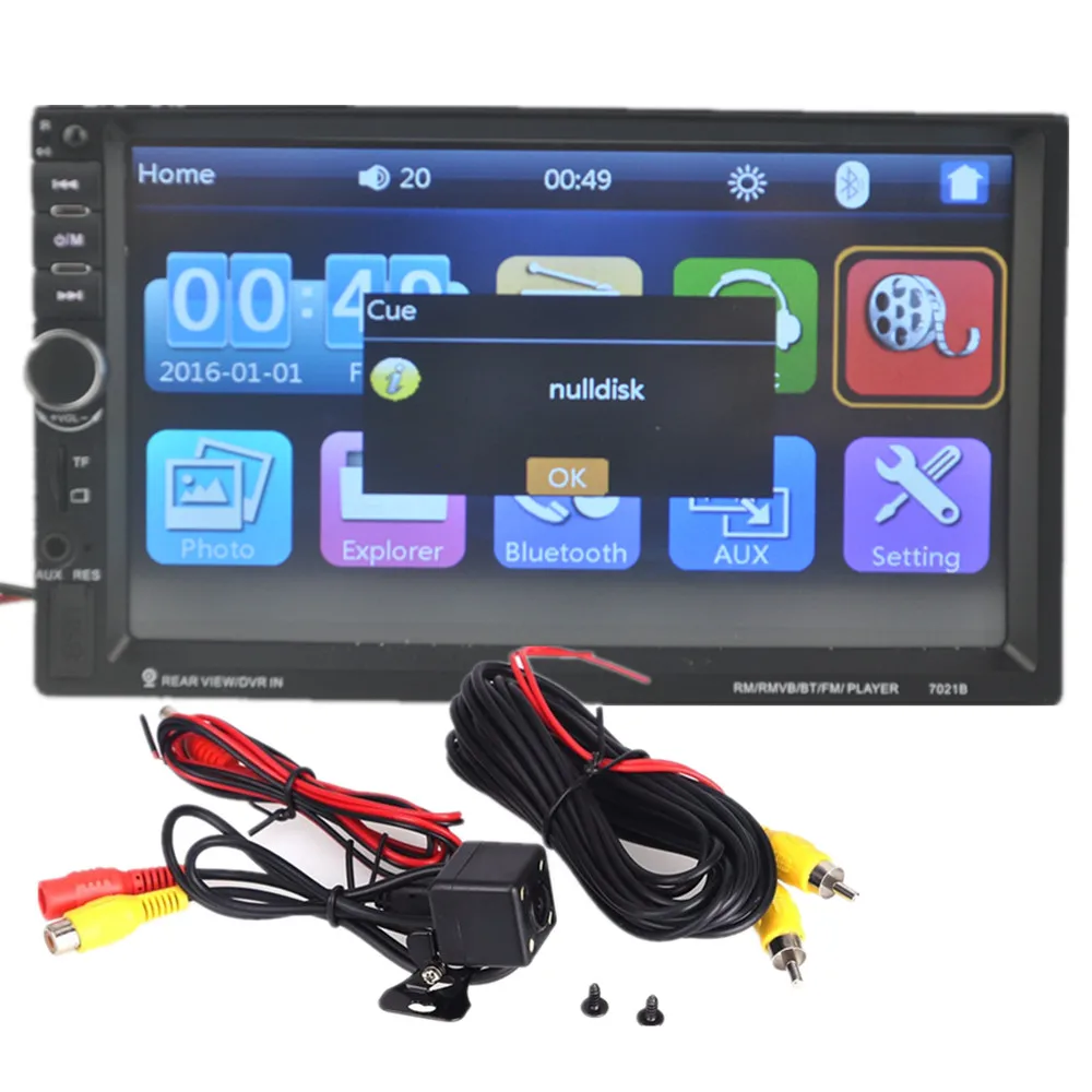2 Din Mirror For Android Phone Bluetooth Car Radio With Rear View Camera 10 Languages MP5 Player 7 Inch Link Screen | Автомобили и