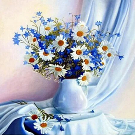 Алмаз вышивка украшения 5D картина вышитая бисером цветы ваза мозаика живопись