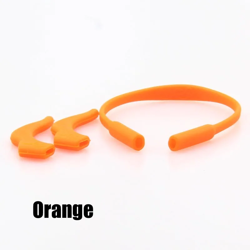 orange Супер мягкий Противоскользящий рукав, противоскользящая веревка, силикагель, аксессуары для очков, подходит для металлической оправы, оправы для очков, ушной крючок - Цвет: orange