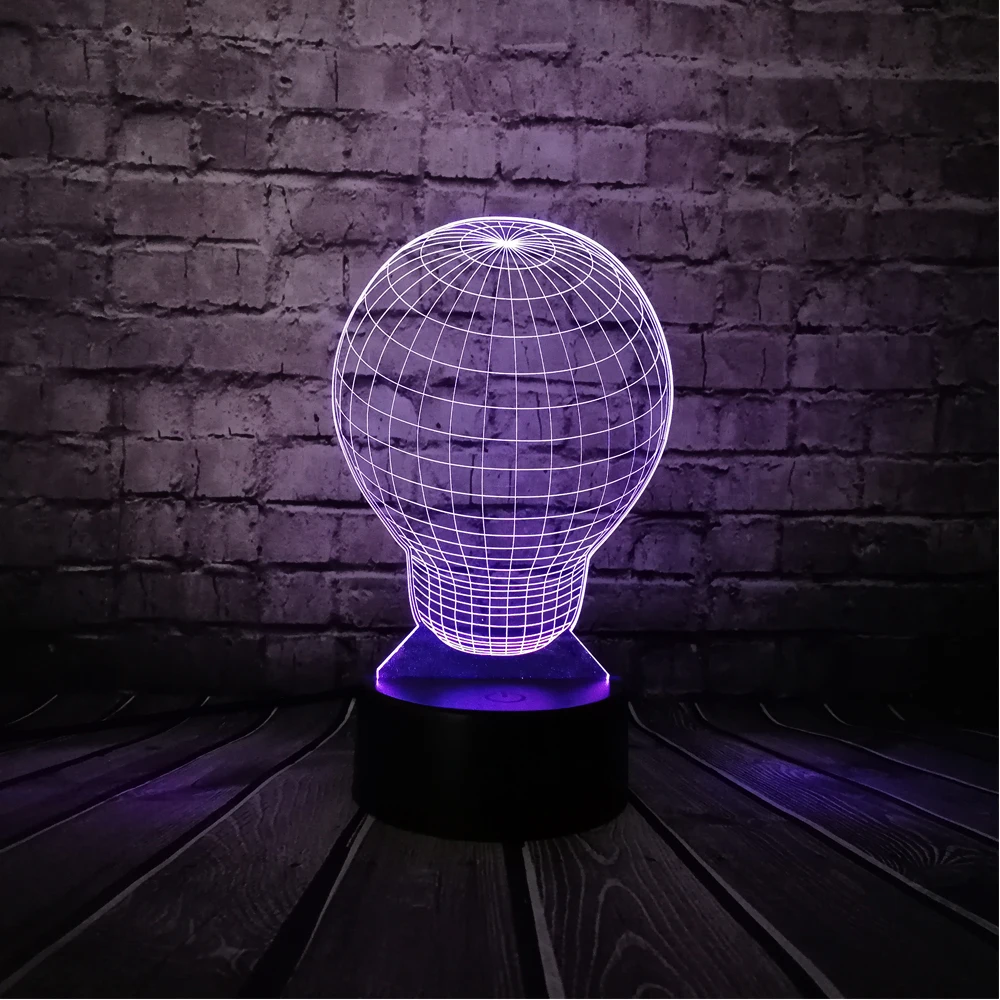 Креативный большой светильник в форме лампы 3D USB светодиодный RGB лампа Иллюзия