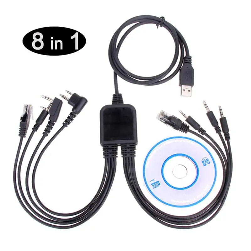 EastVita C2102 Чип 8 в 1 USB кабель для программирования с CD Baofeng и Motorola AXU4100 AXV5100 Kenwood TYT QYT Radio