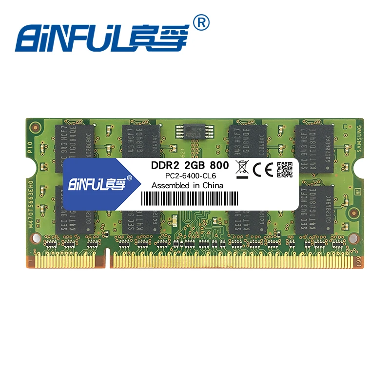 Binful 2GB DDR2 800Mhz PC2-6400S 200pin Laptop Memory Notebook SODIMM RAM memoria | RAMs