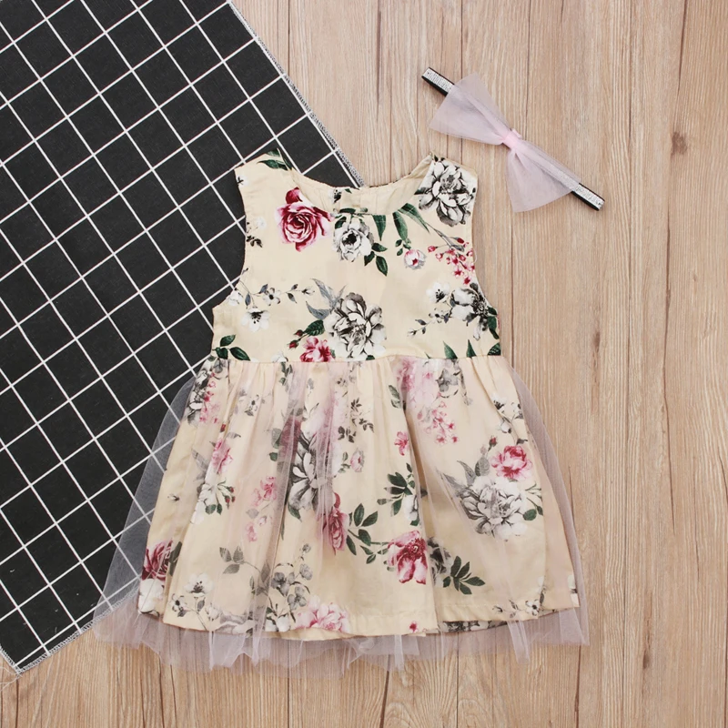 2018 Summer Baby Kids Dress Children Girls Sleeveless Floral Princess Clothes Dresses for | Детская одежда и обувь