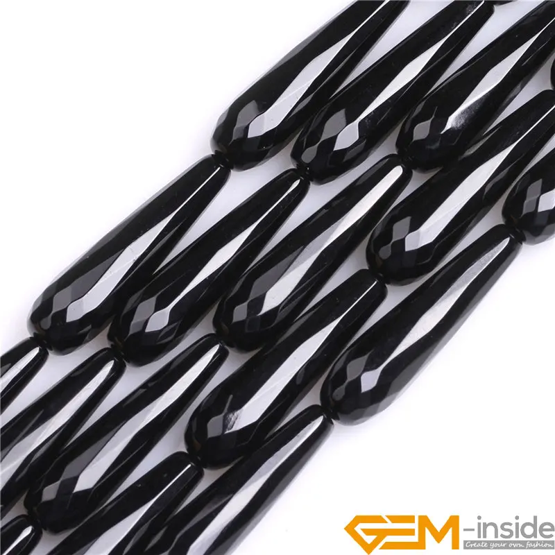 Длинные граненые каплевидные бусинами из натурального камня 8x30 мм для