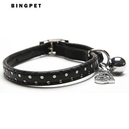 Bling Dot домашних животных кожа собака кошка Регулируемый воротник Цепочки и