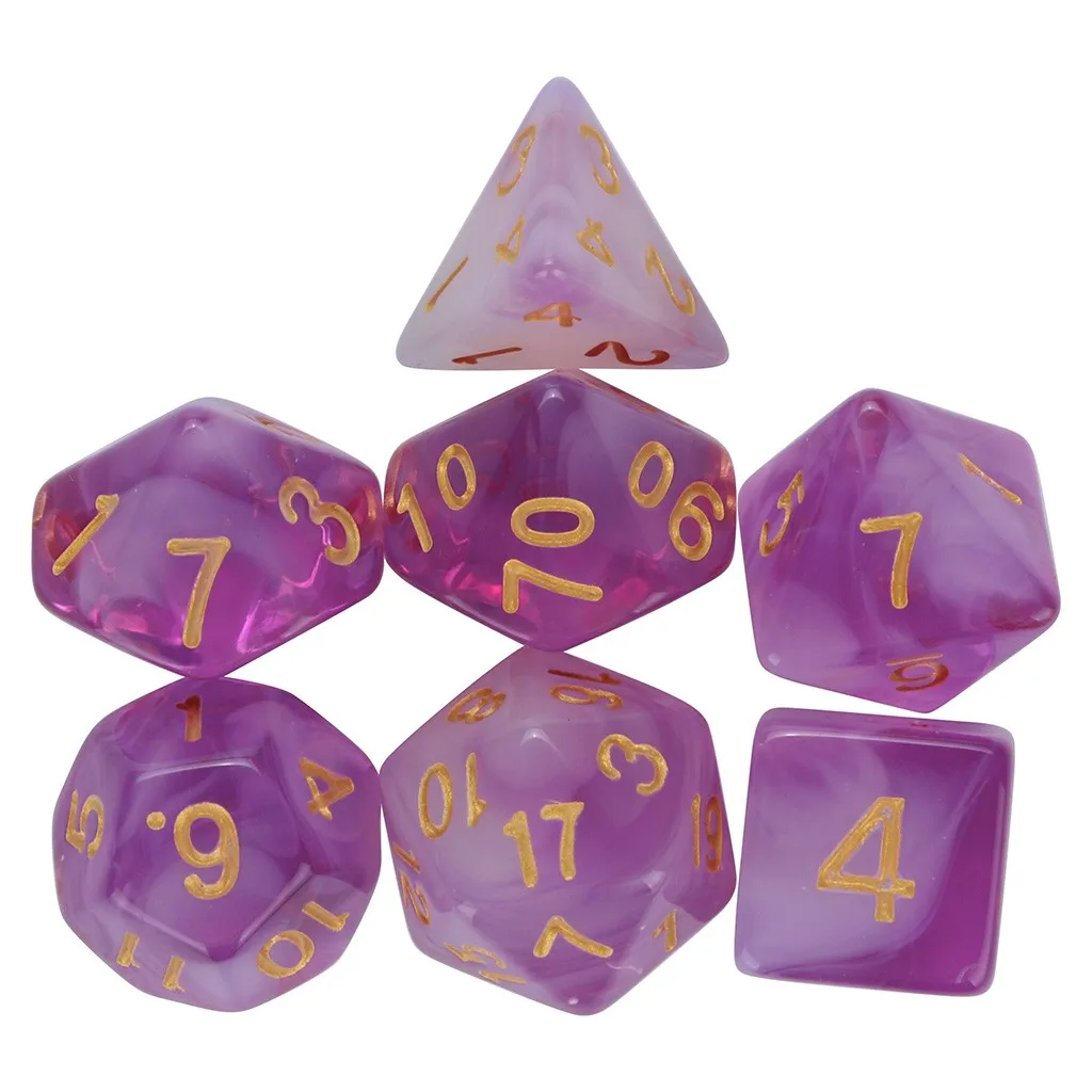 7 шт. игральных костей для TRPG многосторонние акриловые кости|Сувениры вечеринок| |