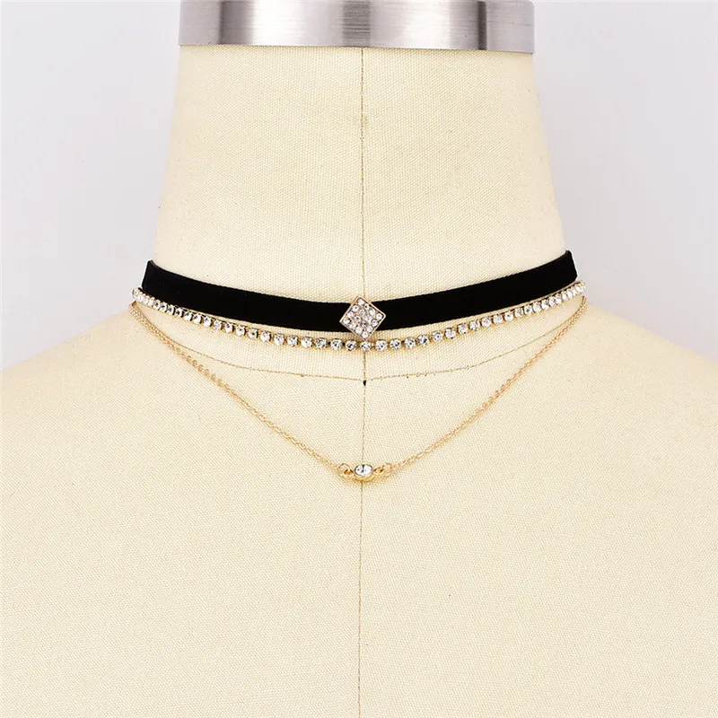 Новый простой золотистый Цепочки и ожерелья мульти стиль современный стильный