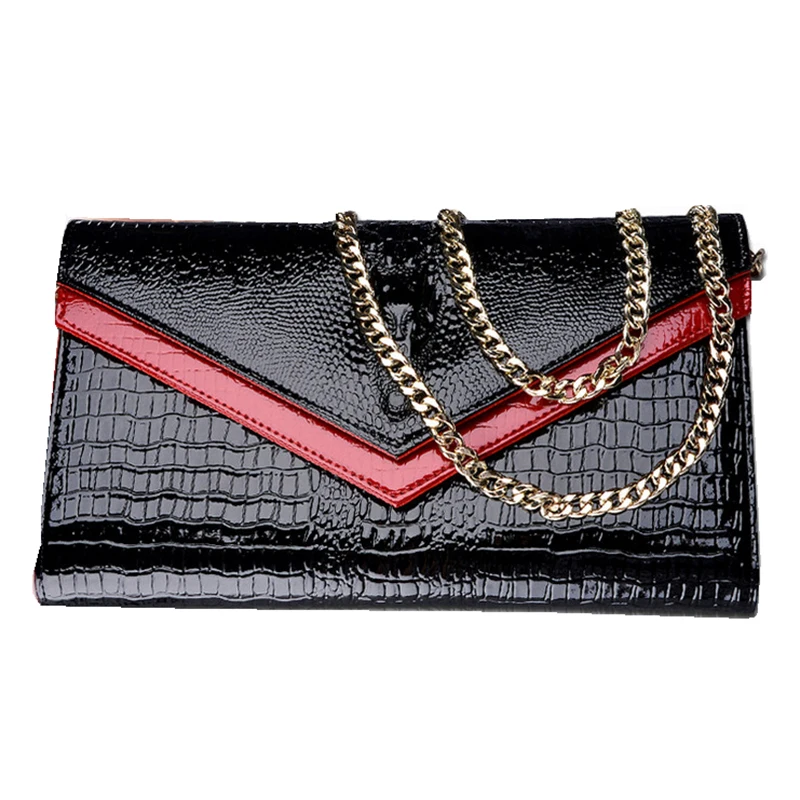 Женская сумка-клатч из натуральной кожи с тиснением под крокодила | Багаж и сумки