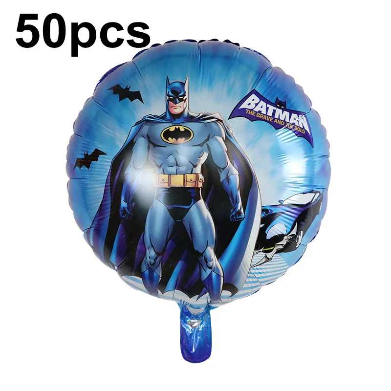 50pcs 50 шт. 3D воздушные шары героев мультфильм Мстители Халк, Человек-паук Бэтмен фольга Гелиевый шар Мальчики декор для вечеринки в честь Дня Рождения подарок воздушные шары Игрушка - Цвет: 50pcs