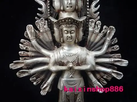 Женская Восточная фотостатуя buddist серебряная статуя 18C | Дом и сад