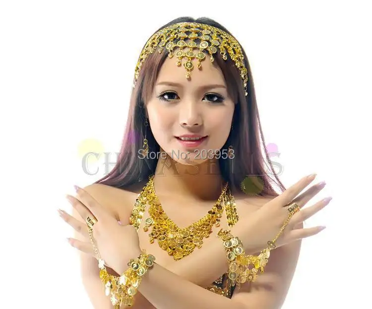 Новинка ювелирные изделия для танца живота головной убор ожерелье серьги кольцо