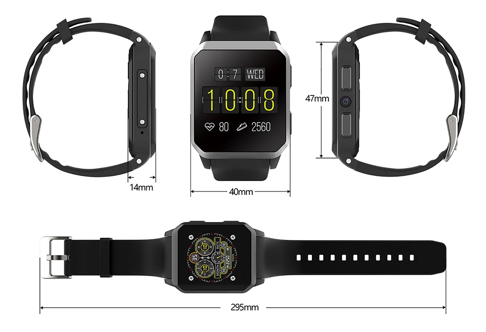 KingWear KW06 3g gps Смарт-часы 8 Гб ПЗУ IP68 водонепроницаемый с камерой монитор сердечного ритма поддержка sim-карты MTK6580 Смарт-часы