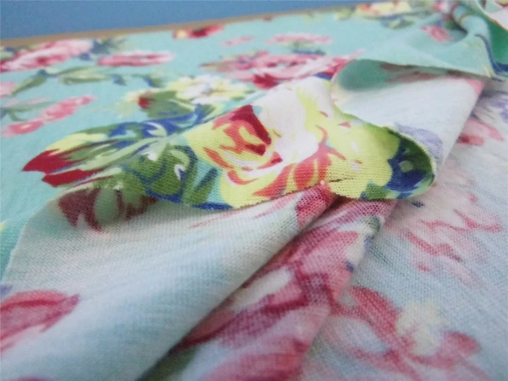 Модная одежда с цветочным принтом трикотажная ткань для шитья штаны платье юбка