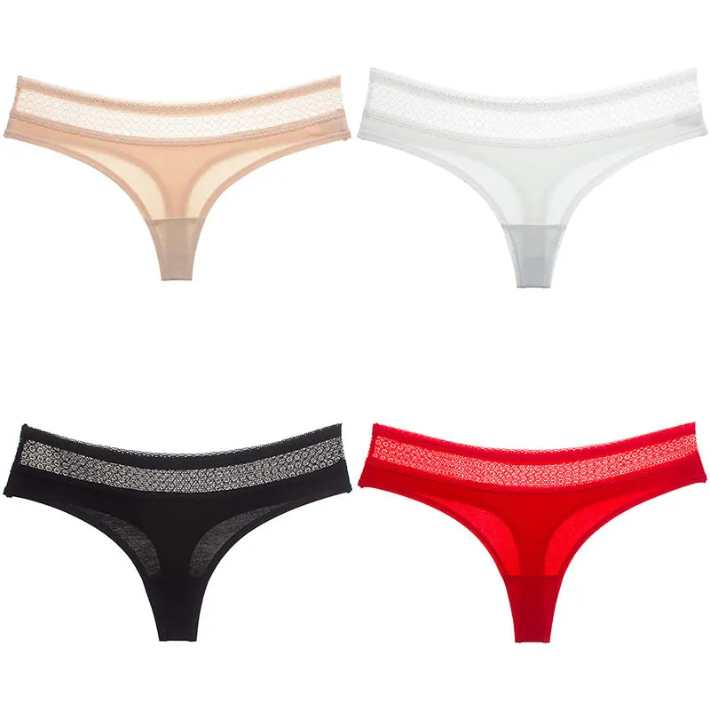 skin white black red BZEL повседневные женские стринги, женское нижнее белье, кружевные женские хлопковые трусы, дышащие женские стринги с низкой талией, Прямая поставка - Цвет: skin white black red