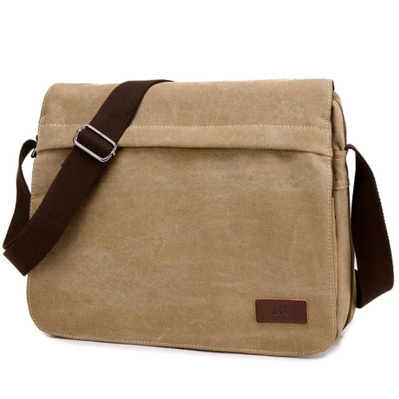 Винтажная Мужская холщовая сумка мессенджер мужская повседневная через плечо с